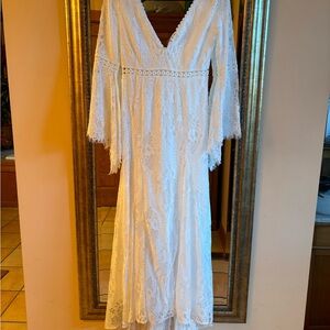 Reduced!!  Beautiful White Bohemian Special Occasion Dress